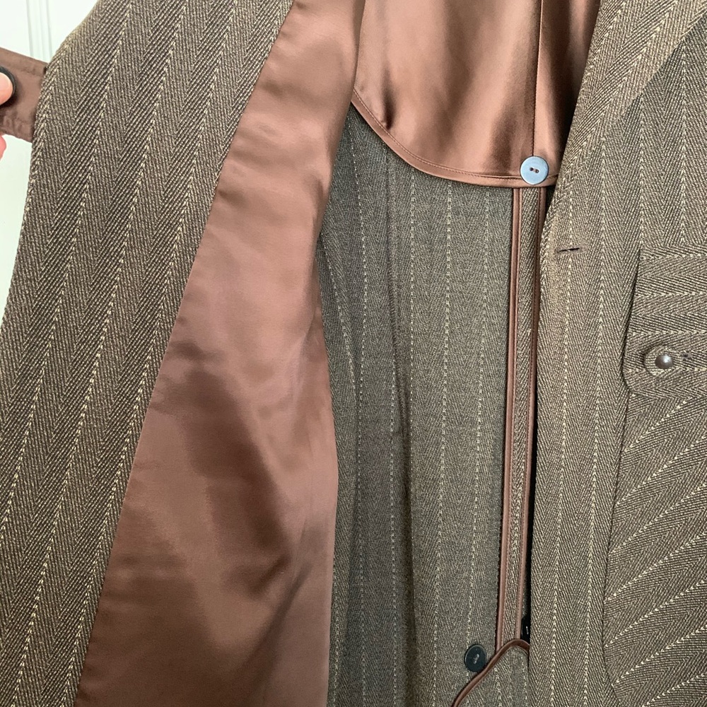 Louis Verdad Pinstripe suit trench coat - Picture 3 of 12